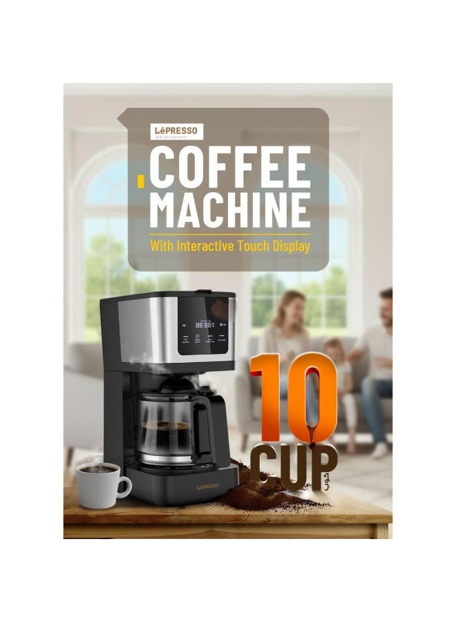 ليبرسو ماكينة تحضير القهوة LePresso Rich Brew بشاشة لمس، وإبريق زجاجي سعة 10 أكواب وكوب سفر. - Image 5